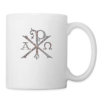 Symbol beginning end Alpha Omega God Christian - Coffee/Tea Mug - white - Right
