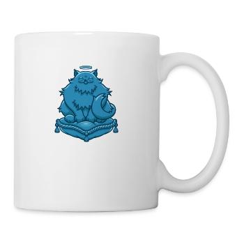 Blue Buddha Cat - Coffee/Tea Mug - white - Right