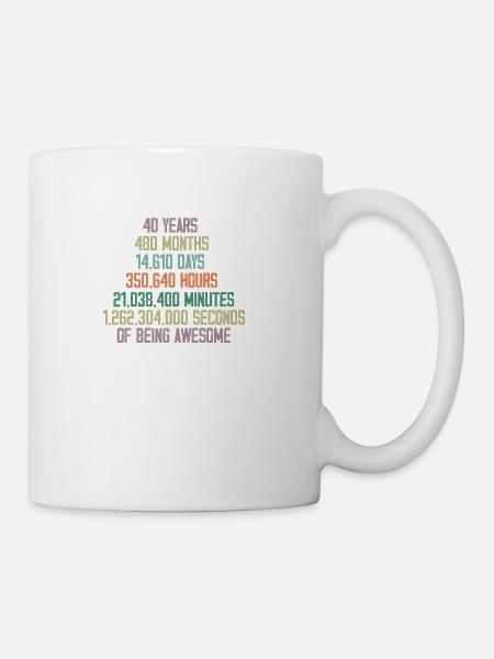 40 years old birthday of being awesome - Coffee/Tea Mug - white