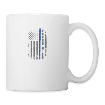 Policeman Wife Flag Art - Coffee/Tea Mug - white - Right