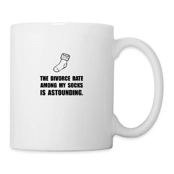 Sock Divorce Rate - Coffee/Tea Mug - white - Right