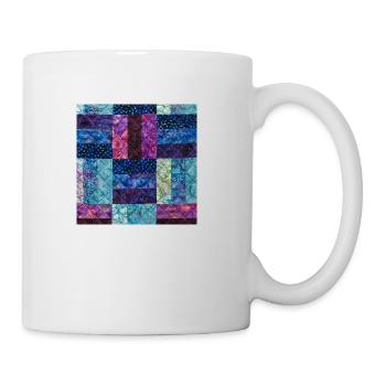 Comfy Soft Quilting Pattern - Coffee/Tea Mug - white - Right