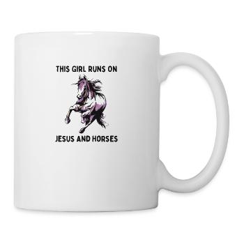 This Girl Runs On Jesus And Horses - Coffee/Tea Mug - white - Right