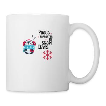 Proud supporter of snow days - Coffee/Tea Mug - white - Right