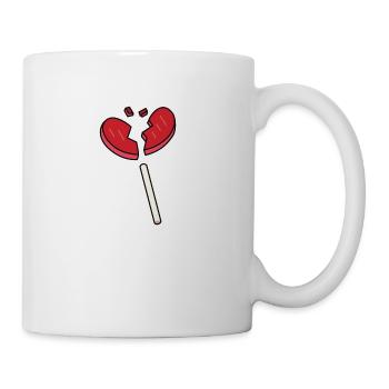 Broken Heart Lollipop Candy Red - Coffee/Tea Mug - white - Right