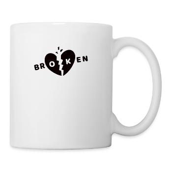 Broken Heart Black Doodle - Coffee/Tea Mug - white - Right