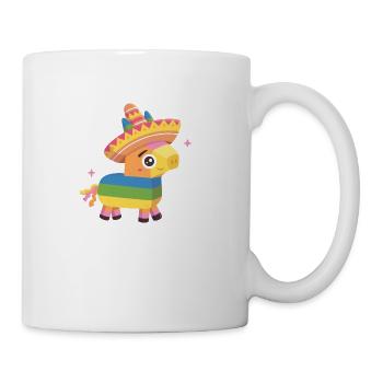 Cute Pinata With Fiesta Hat - Coffee/Tea Mug - white - Right