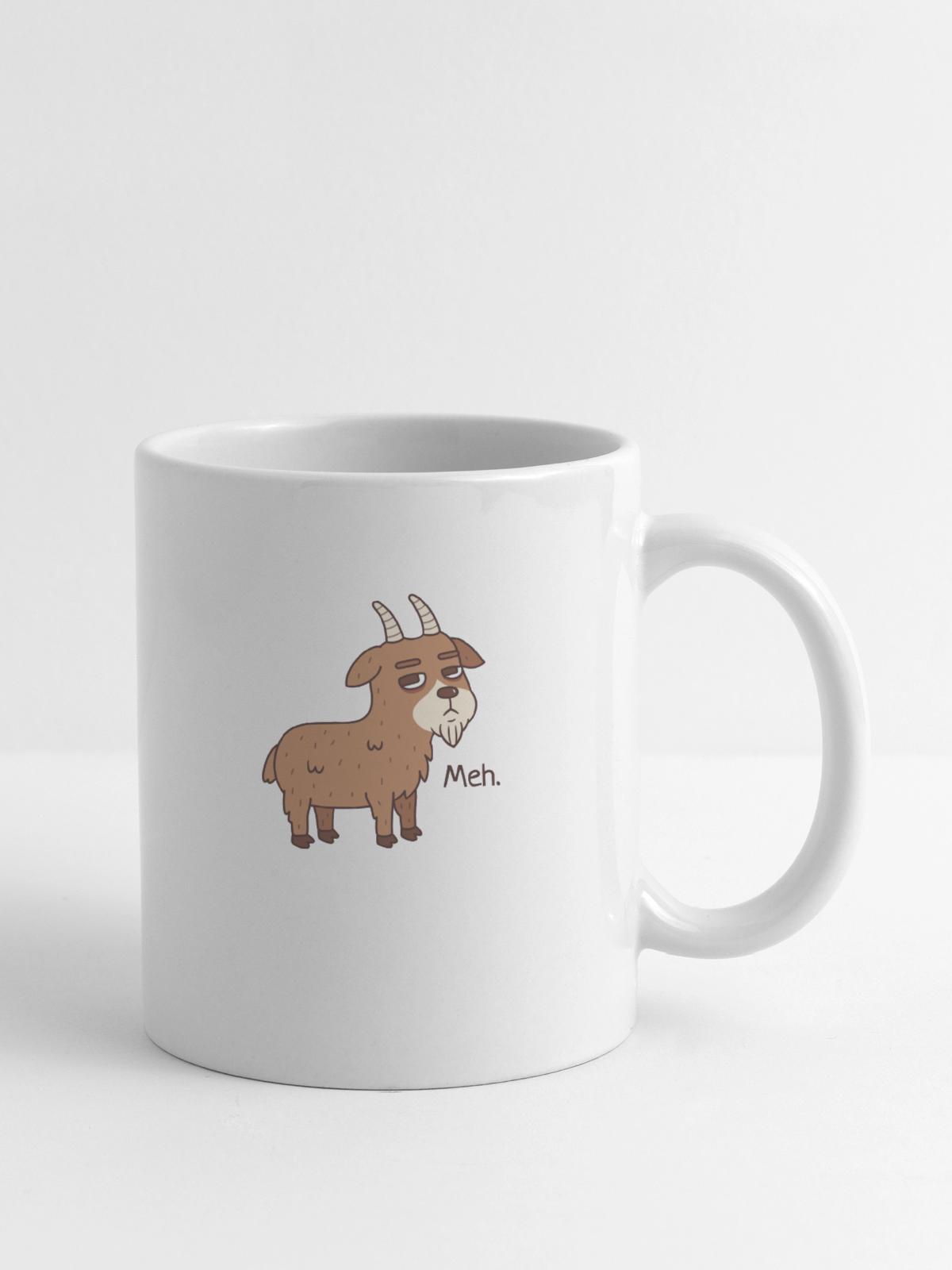 Goat Meh Funny Doodle - Coffee/Tea Mug - white - Right
