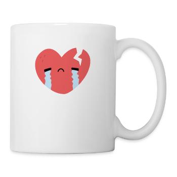 Sad Crying Broken Heart Doodle - Coffee/Tea Mug - white - Right