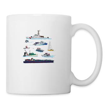 Boats and Ships Illustrations - Coffee/Tea Mug - white - Right