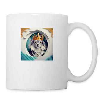 Dog with crown - Coffee/Tea Mug - white - Right