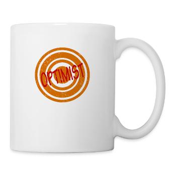 Optimist Red Word - Coffee/Tea Mug - white - Right