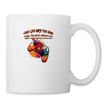 Press Start, Restart Life - Coffee/Tea Mug - white - Right