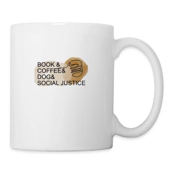 Book&coffee&dog&social - Coffee/Tea Mug - white - Right