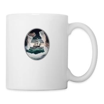 An Old Ship Battling the Elements - Coffee/Tea Mug - white - Right