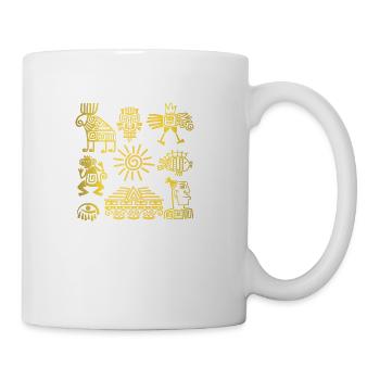 Maya Culture Golden Symbols - Coffee/Tea Mug - white - Right