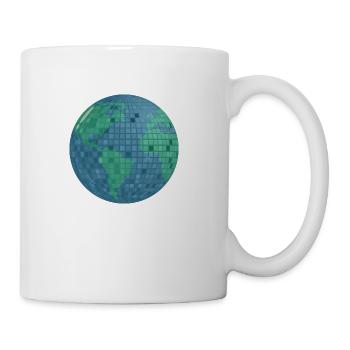 Planet Earth On Disco Ball - Coffee/Tea Mug - white - Right