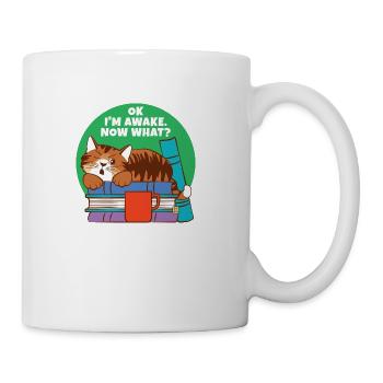 I m Awake Now What Grouchy Sleeping Cat - Coffee/Tea Mug - white - Right