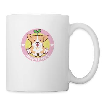 Cute Happy Dog Smiling Tongue Out - Coffee/Tea Mug - white - Right
