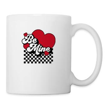 Valentine s Day Retro Heart Be Mine Checkerboard - Coffee/Tea Mug - white - Right
