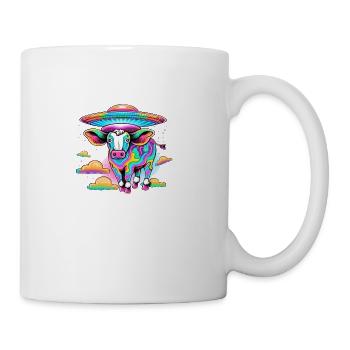 Alien Psychodelic Cow - Coffee/Tea Mug - white - Right