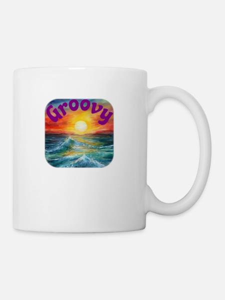 Groovy Sunset - Coffee/Tea Mug - white