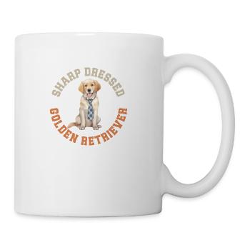 Cute Golden Retriever Dog - Coffee/Tea Mug - white - Right