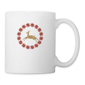 Retro Reindeer Ornament - Coffee/Tea Mug - white - Right