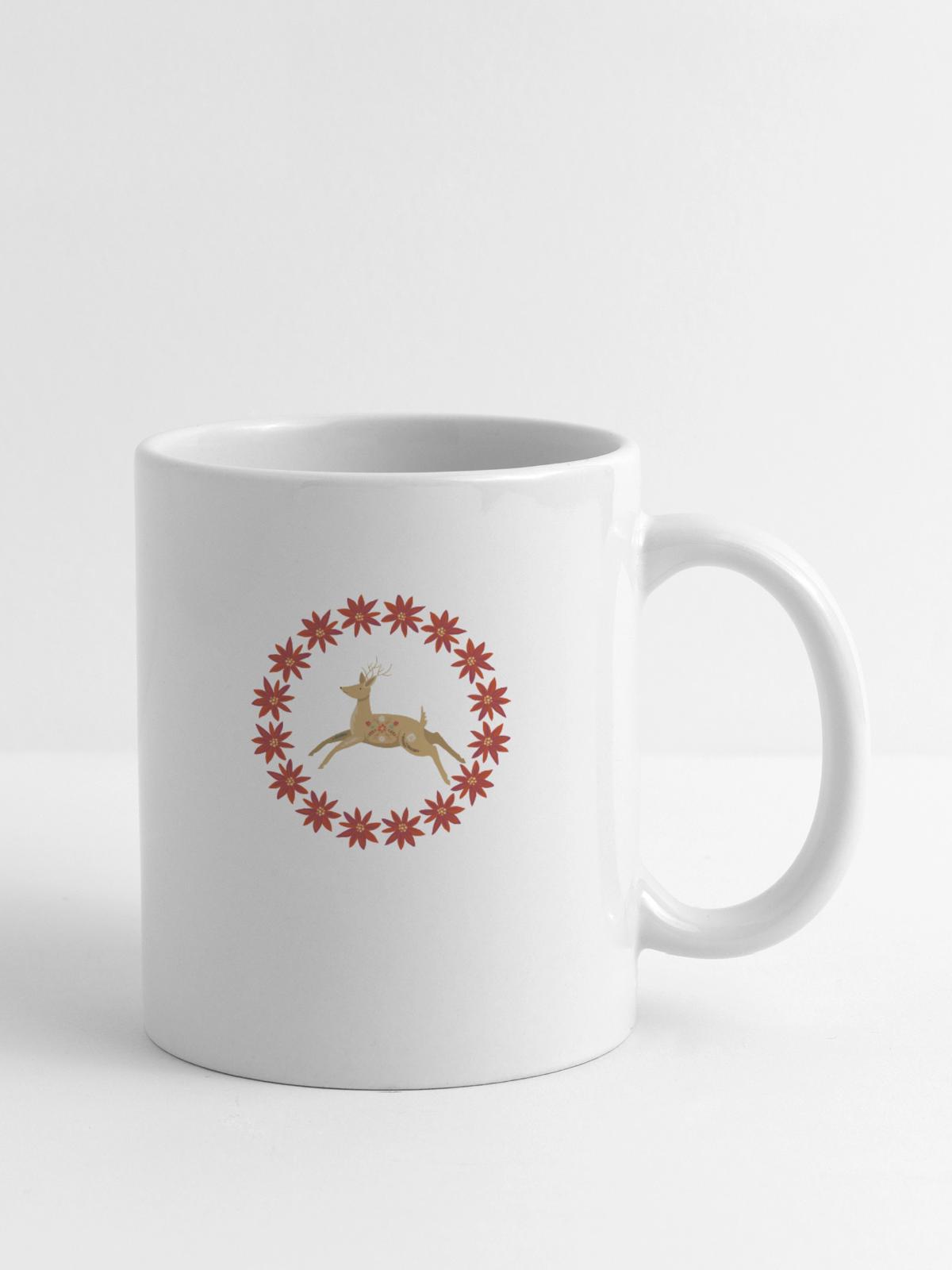 Retro Reindeer Ornament - Coffee/Tea Mug - white - Right