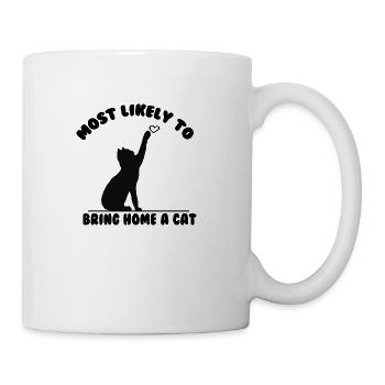 MOST LIKELY TO BRING HOME A CAT girl cute - Coffee/Tea Mug - white - Right