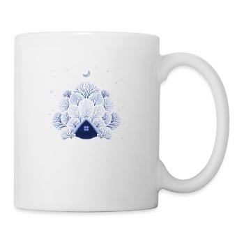 Tiny House Snowy Night - Coffee/Tea Mug - white - Right