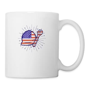 4th July Blue Collar Workers Tribute - Coffee/Tea Mug - white - Right