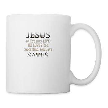 Jesus saves - Coffee/Tea Mug - white - Right
