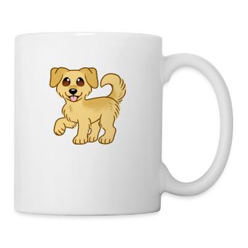 Cute Fluffy Golden Retriever - Coffee/Tea Mug - white - Right