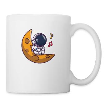 Astronaut Listening To Music In Space Cute Galaxy - Coffee/Tea Mug - white - Right