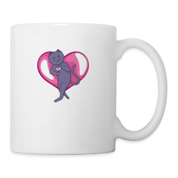 Russian Blue Cat in Love - Coffee/Tea Mug - white - Right