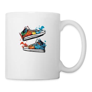 Street Sole Art: Shoes Graffiti Splash - Coffee/Tea Mug - white - Right