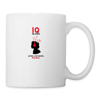 IQ 10 000 when listening music - Coffee/Tea Mug - white - Right