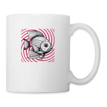 red striped fish - Coffee/Tea Mug - white - Right