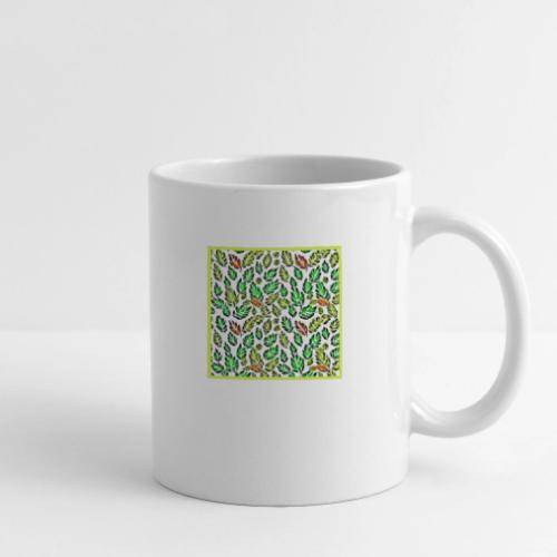 Vivid Color Burst Leaves Pattern - Coffee/Tea Mug