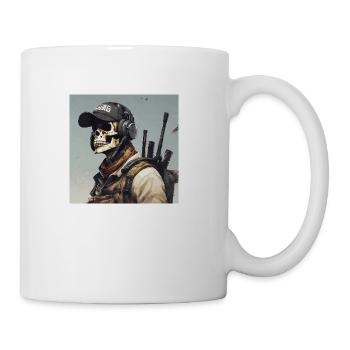 Cute skull in pubg - Coffee/Tea Mug - white - Right
