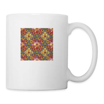 60s 70s Hippie Flowers - Coffee/Tea Mug - white - Right