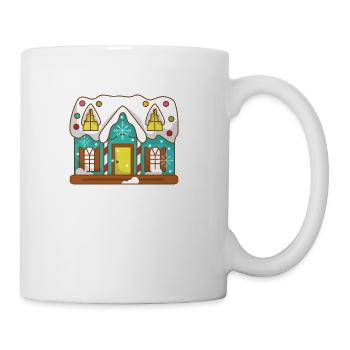 Colorful gingerbread house - Coffee/Tea Mug - white - Right