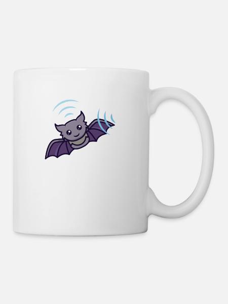 Cute bat flying at night - Coffee/Tea Mug - white
