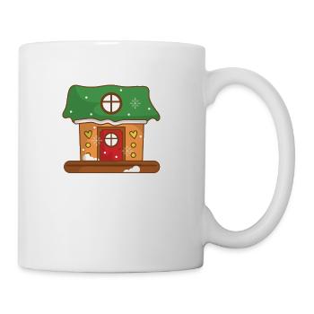Green Gingerbread house - Coffee/Tea Mug - white - Right