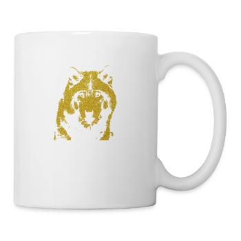 Golden Wolf Illustration Silhouette - Coffee/Tea Mug - white - Right