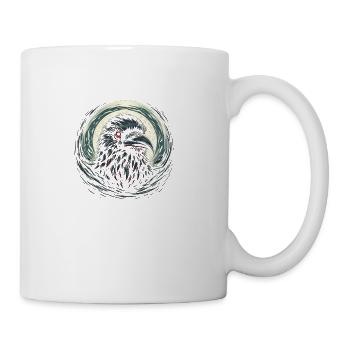 Crimson-Eyed Raven in Moonlight - Coffee/Tea Mug - white - Right