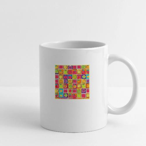 Fruit-Filled Square Patterns: Colorful Comics - Coffee/Tea Mug
