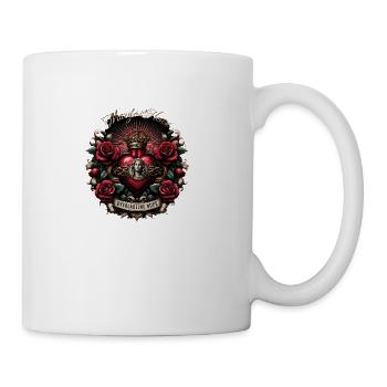 Heart in rose ornament - Coffee/Tea Mug - white - Right
