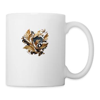 Elegant Gold and Black Baroque Floral Ornament - Coffee/Tea Mug - white - Right